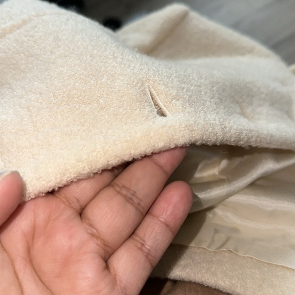 Cream Wool Blend Jacket with‎ Button Details - Picture 10 of 14